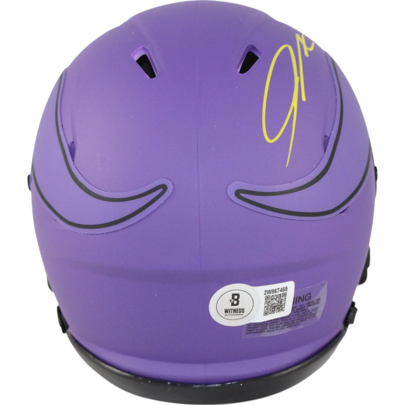 Jordan Addison Autographed Minnesota Vikings Rave Mini Helmet