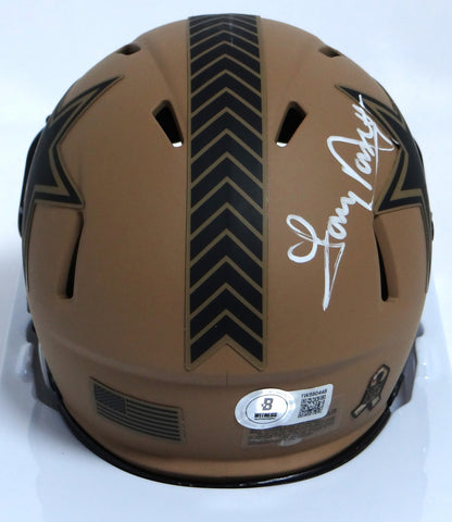 Tony Dorsett Signed Dallas Cowboys 2023 Salute to Service Mini Helmet