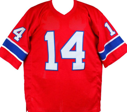 Steve Grogan Autographed New England Red Custom Football Jersey