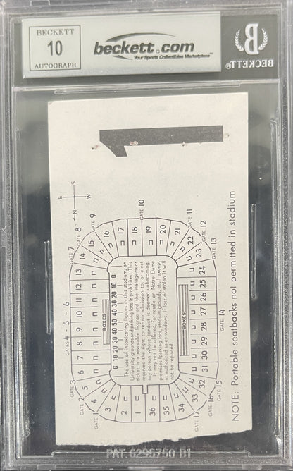 Tony Dorsett Signed Pittsburgh Panthers Ticket Stub 9/11/76 vs ND BAS Slab