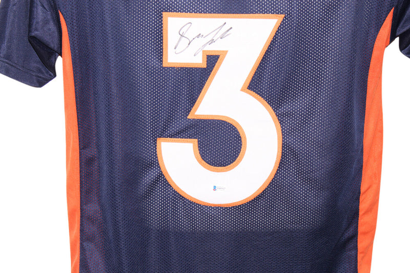 Drew Lock Signed Denver Broncos Custom Blue Football Jersey Beckett BAS
