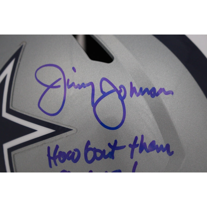 Jimmy Johnson Signed Dallas Cowboys Full Size Replica Helmet (Inscribed)