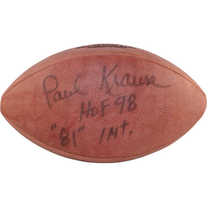 Paul Krause Signed Minnesota Vikings 1998 Hall of Fame Game Football