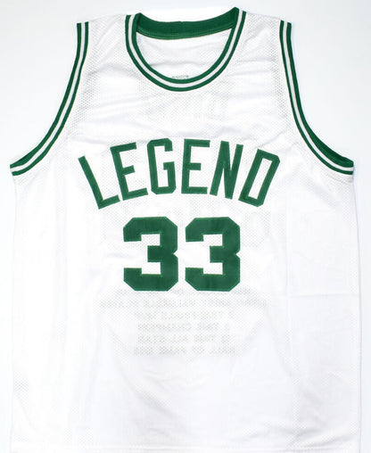 Larry Bird Autographed White Custom STAT Jersey