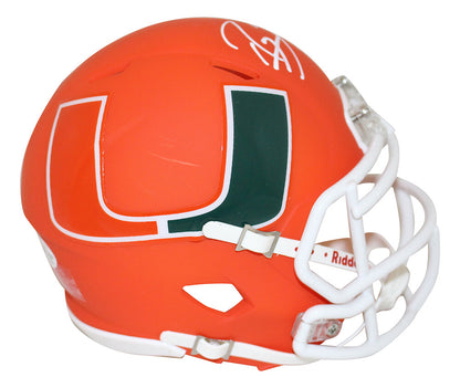 Ray Lewis Autographed Miami Hurricanes AMP Mini Helmet