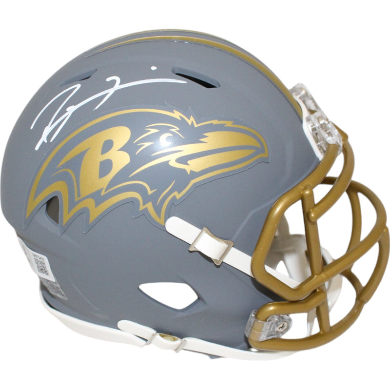 Ray Lewis Autographed Baltimore Ravens Slate Mini Helmet