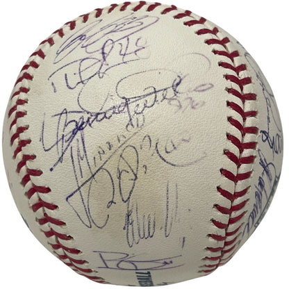 2008 New York Yankees Team Signed Final Season Logo Baseball JSA LOA