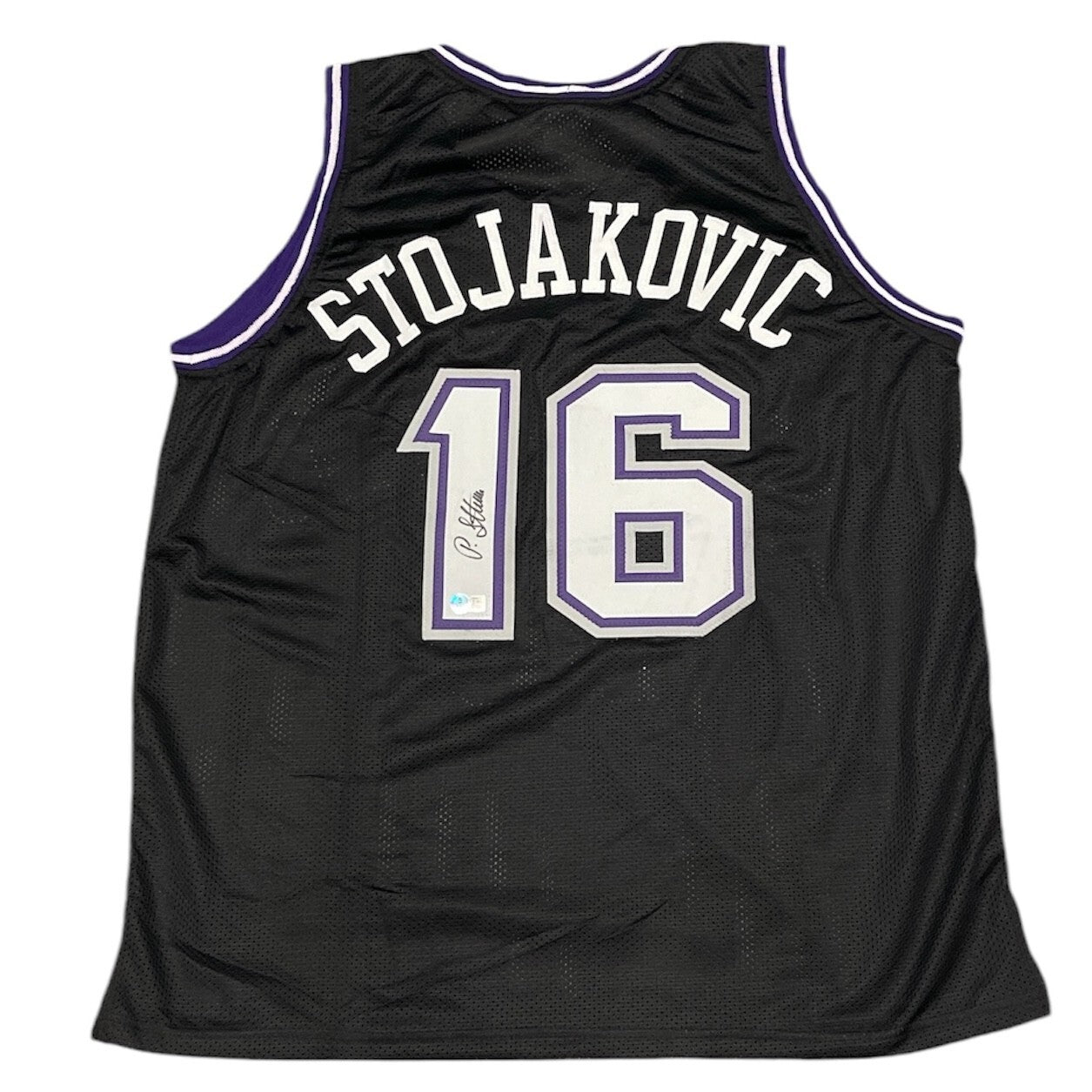 Peja Stojaković Signed Sacramento Kings Custom Jersey Beckett COA