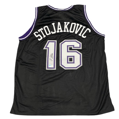 Peja Stojaković Signed Sacramento Kings Custom Jersey Beckett COA