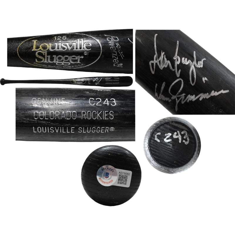 Don Baylor & Don Zimmer Signed Louisville Slugger Game Issued Baseball Bat