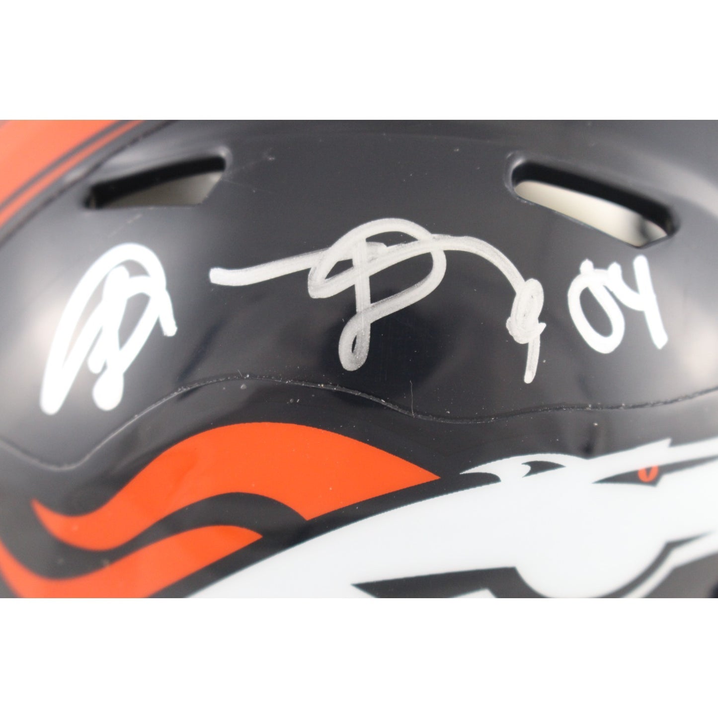 Shannon Sharpe Denver Broncos Autographed Throwback Speed Mini Helmet