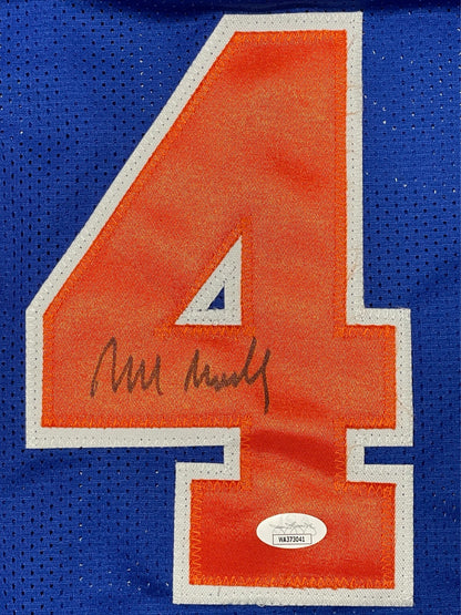 Bill Bradley Signed New York Knicks Custom Blue Jersey (JSA COA)