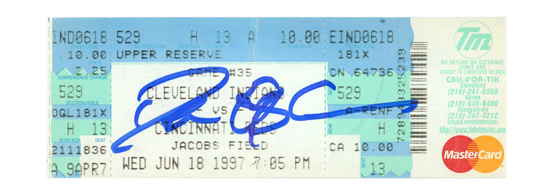 Deion Sanders Signed Cincinnati Reds Baseball Ticket Stub (6/18/1997) BAS
