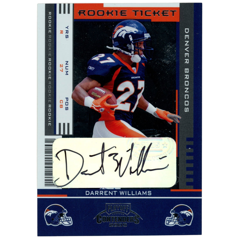 Darrent Williams Autographed Denver Broncos 2005 Playoff Contenders Card