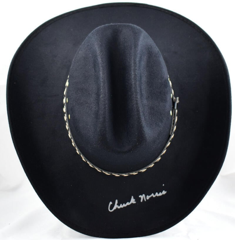 Chuck Norris Signed Black Pigalle Cowboy Hat