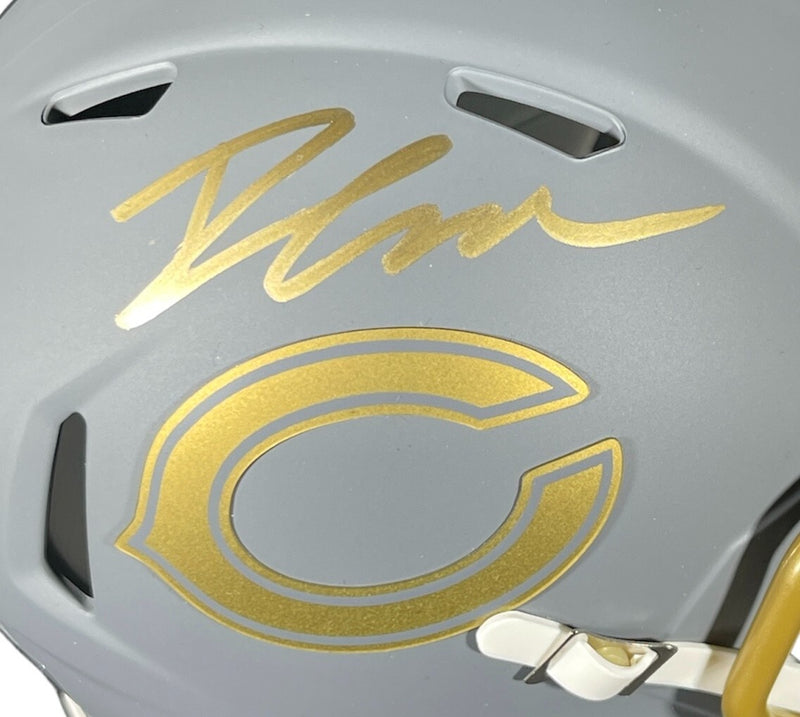 D'Andre Swift Signed Chicago Bears Slate Alternate Mini Helmet