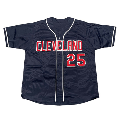 Jim Thome Signed Cleveland Custom Baseball Jersey (Beckett Witness)