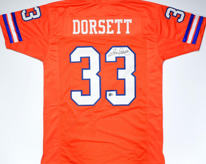 Tony Dorsett Autographed Custom Orange Pro-Style Jersey