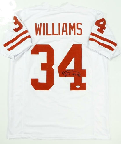 Ricky Williams Signed White College Style Jersey - HT 98 Inscription