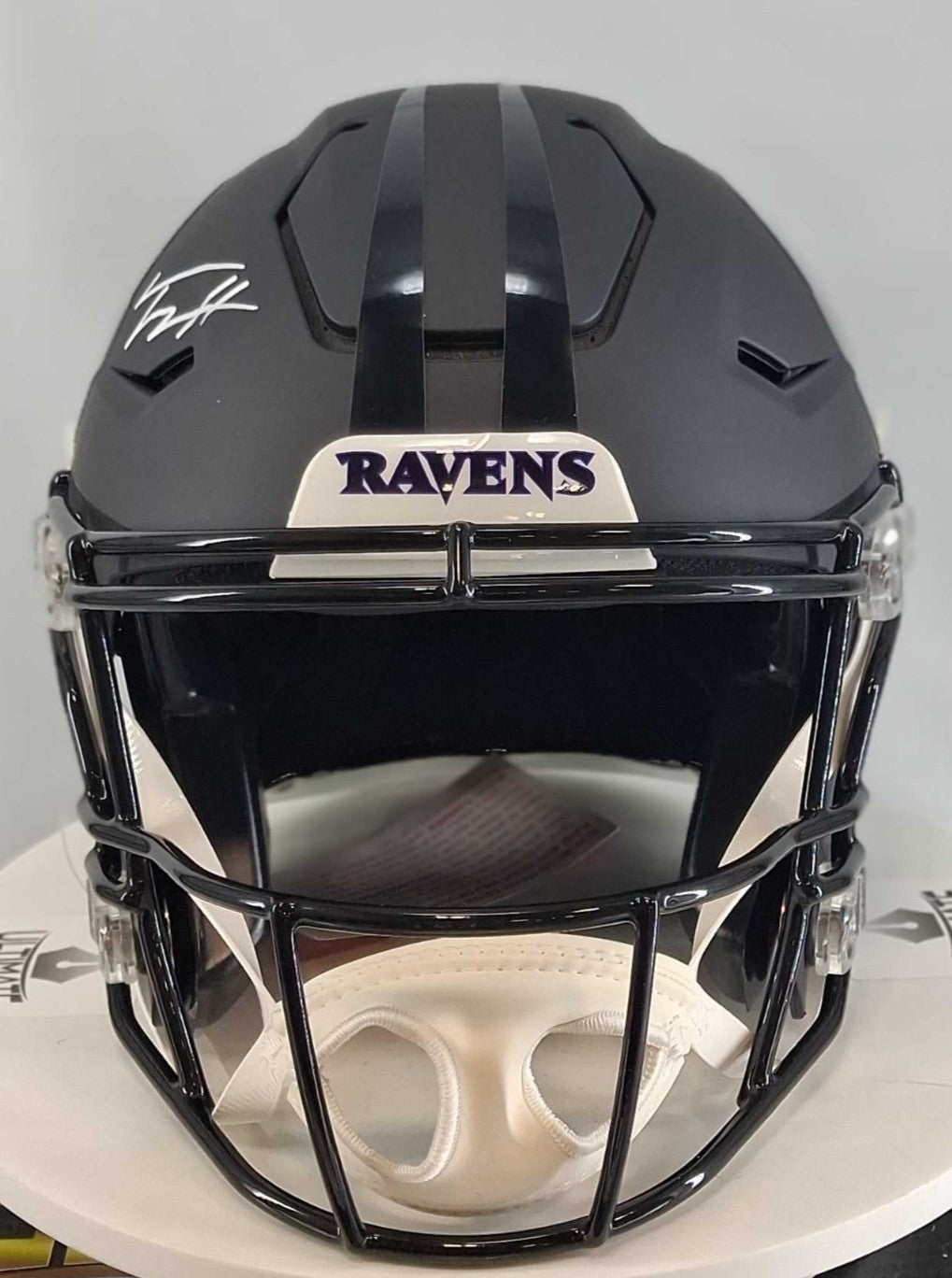 Trey Hendrickson Signed Baltimore Ravens Darkness Alternate Speedflex Helmet
