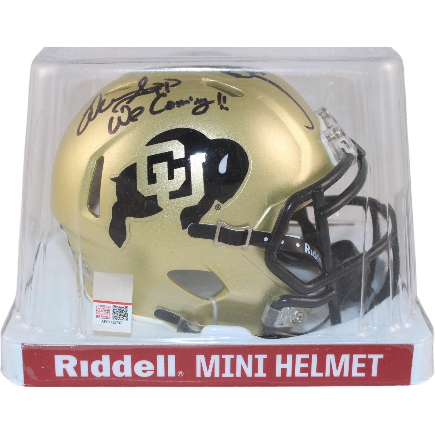Deion Sanders, Warren Sapp & Marshall Faulk Signed Colorado Mini Helmet