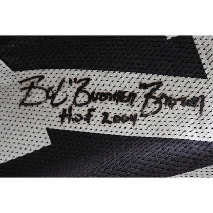 Bob Brown Signed Oakland Raiders Black Reebok Jersey (HOF Inscription)