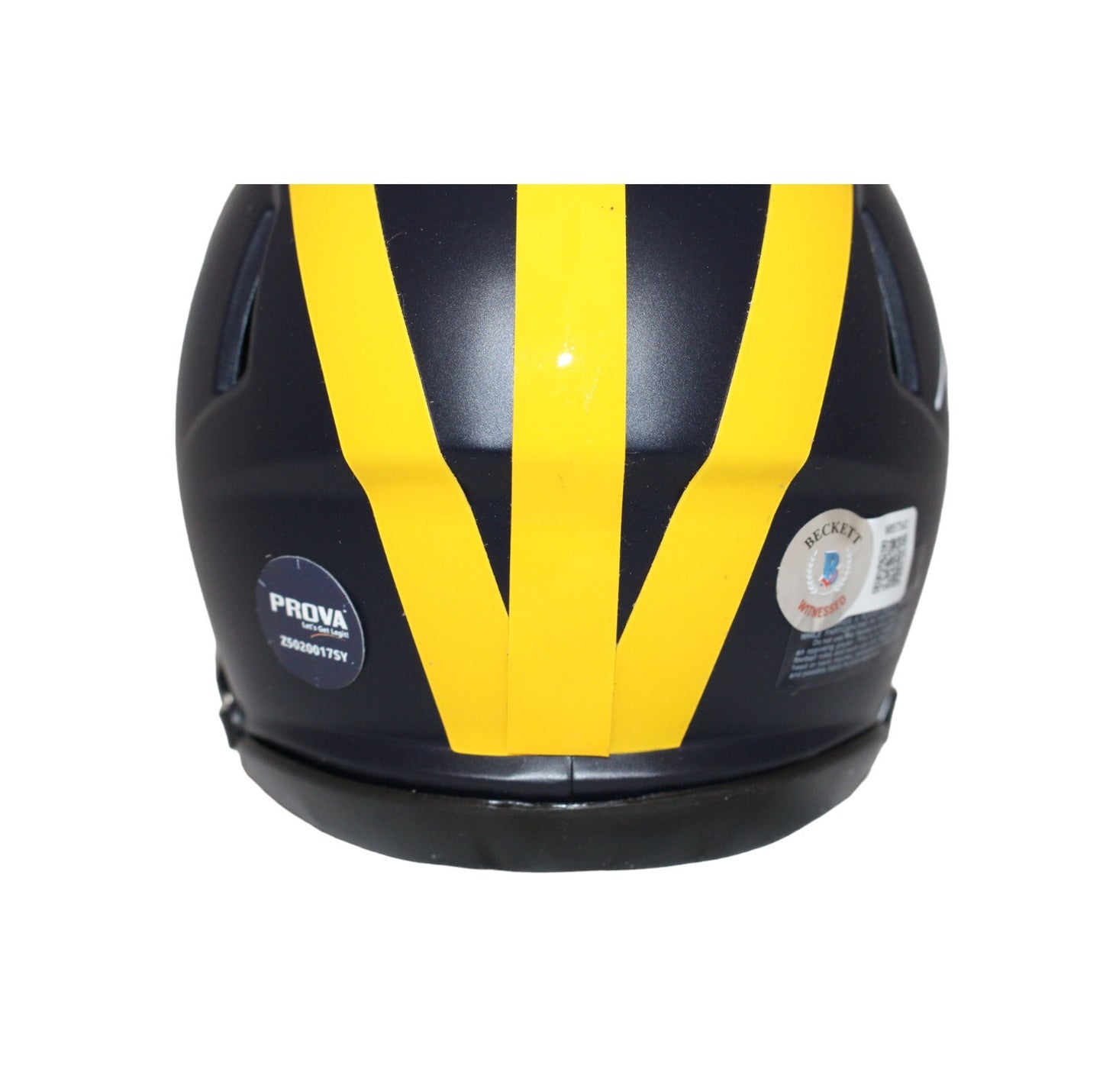 Ty Law Signed Michigan Wolverines Mini Helmet Beckett BAS