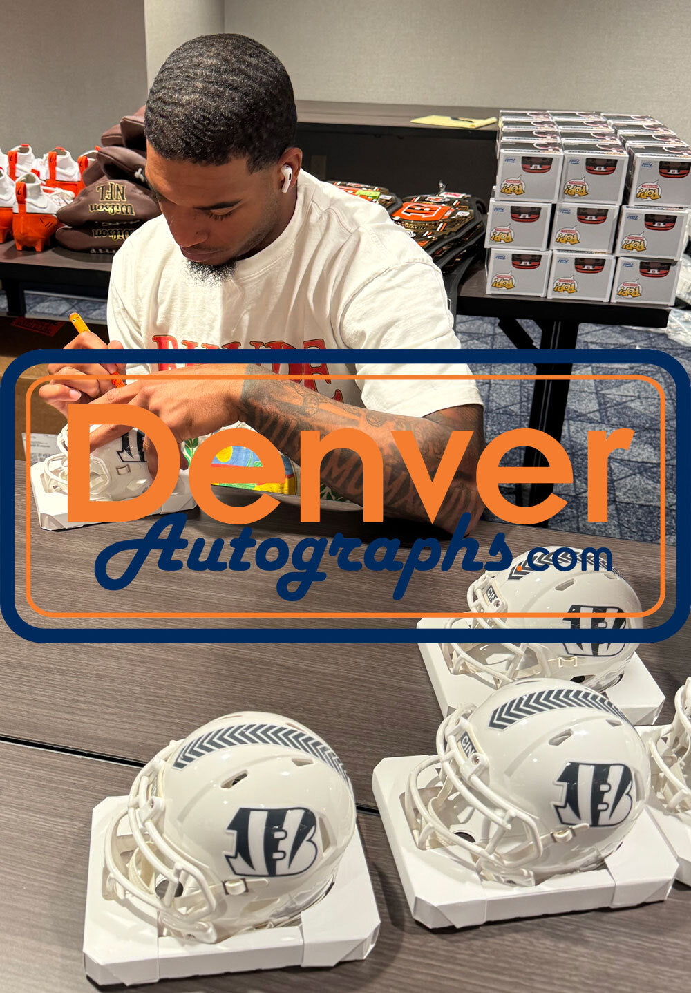 Ja'Marr Chase Cincinnati Bengals Signed 2024 STS Mini Helmet