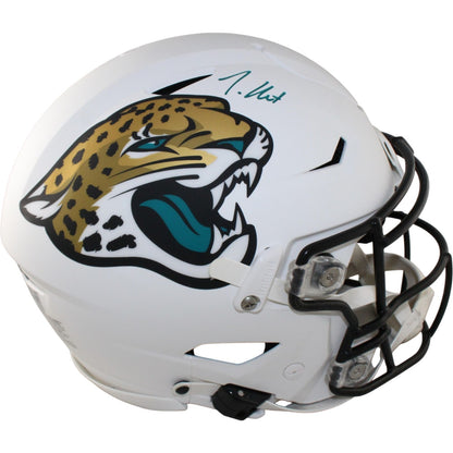 Travis Hunter Autographed Jacksonville Jaguars 2024 Alternate SpeedFlex Helmet