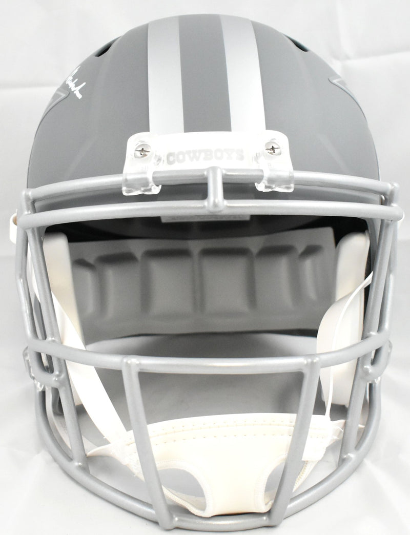 Roger Staubach Signed Dallas Cowboys Full Size Slate Speed Helmet