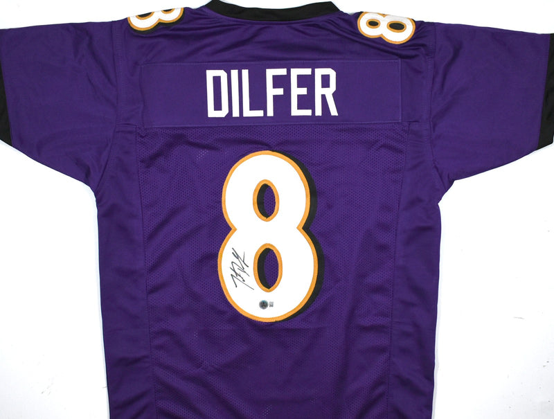 Trent Dilfer Autographed Baltimore Ravens Style Purple Custom Jersey