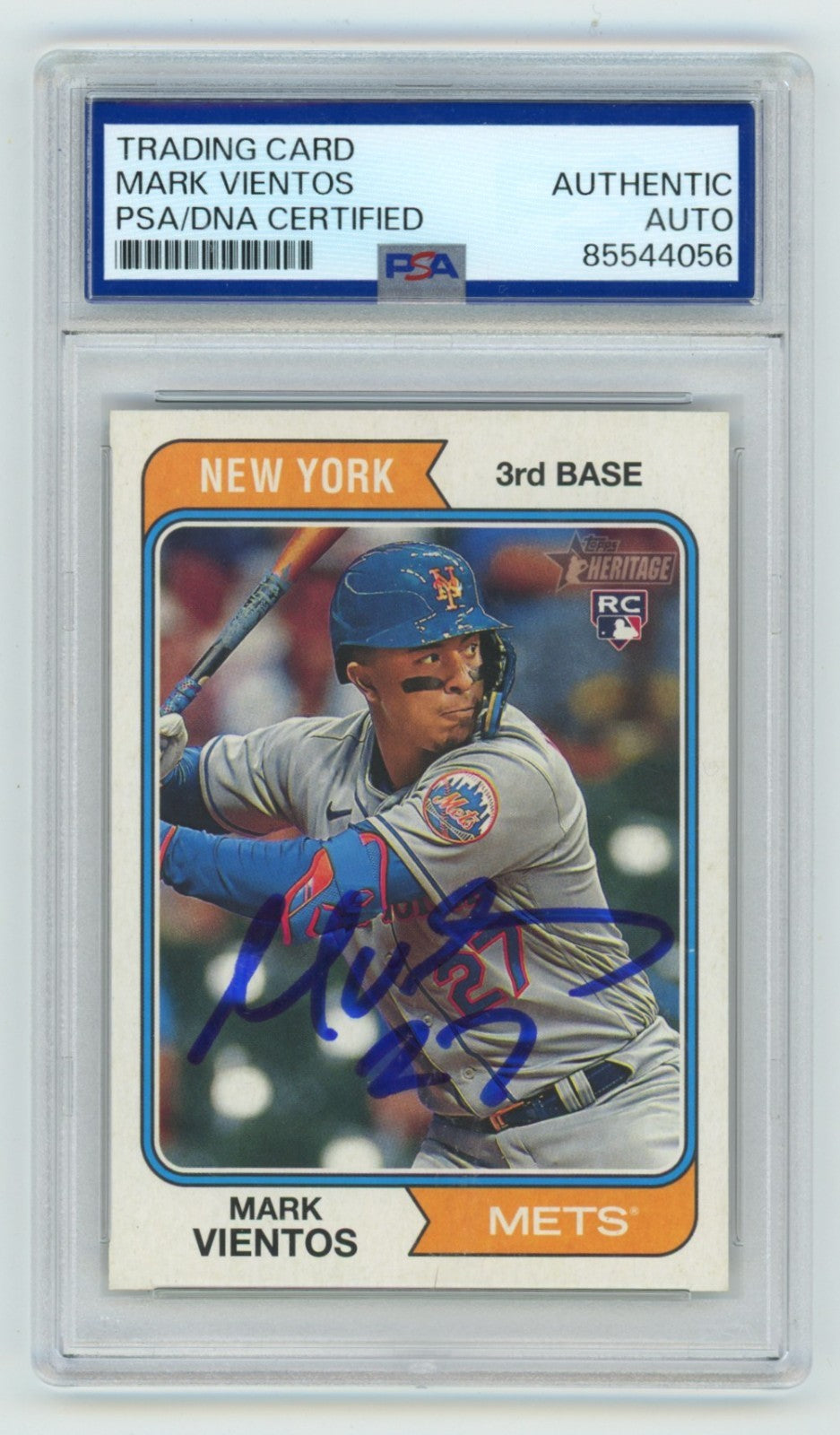 Mark Vientos Signed 2023 Topps Heritage Rookie Card PSA DNA