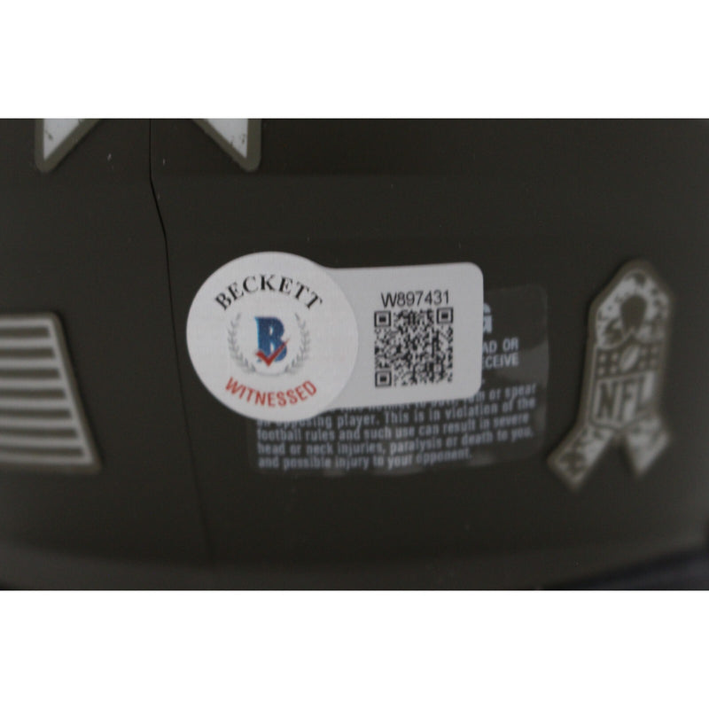 Emmitt Smith Autographed Dallas Cowboys 2022 Salute to Service Mini Helmet