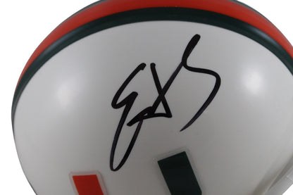 Edgerrin James Signed Miami Hurricanes VSR4 Mini Helmet Beckett