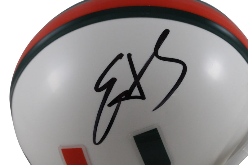 Edgerrin James Signed Miami Hurricanes VSR4 Mini Helmet Beckett