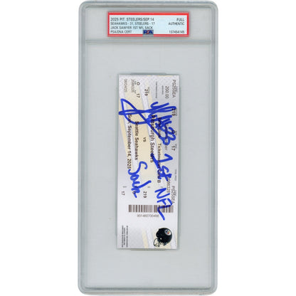 Jack Sawyer Autographed Pittsburgh Steelers Slabbed Ticket 1st NFL Sack