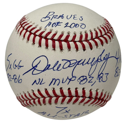 Dale Murphy Signed Atlanta Braves Official MLB Baseball (5 Inscriptions)