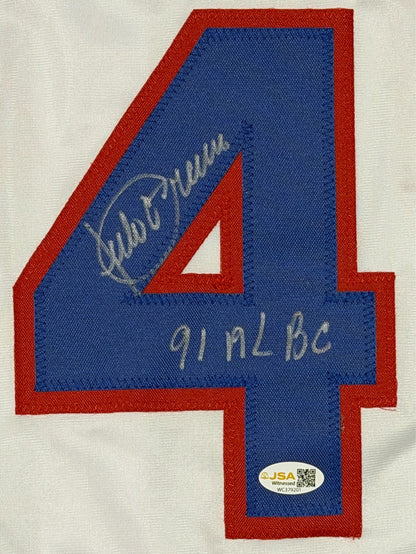 Julio Franco Signed Texas Rangers Custom Jersey 91 AL BC JSA COA