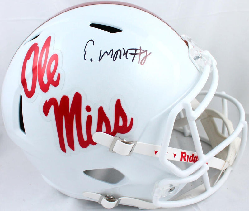 Elijah Moore Signed Ole Miss Rebels Full Size Replica Helmet