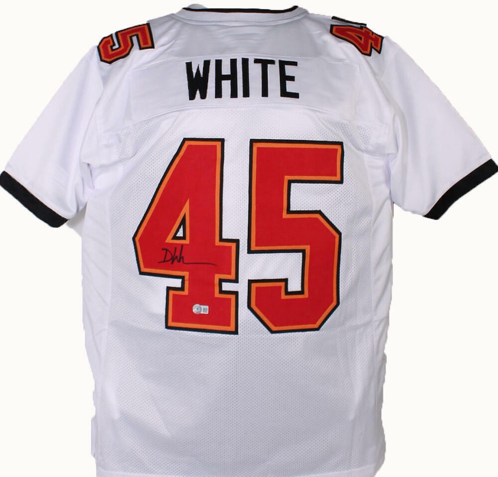 Devin White Autographed Custom White Pro Style Jersey