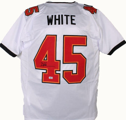 Devin White Autographed Custom White Pro Style Jersey