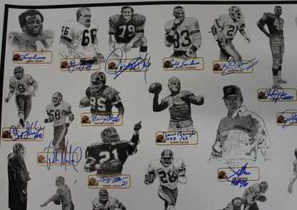 Washington Redskins All-Time Greats Autographed 40x26 Poster (42 Sigs)