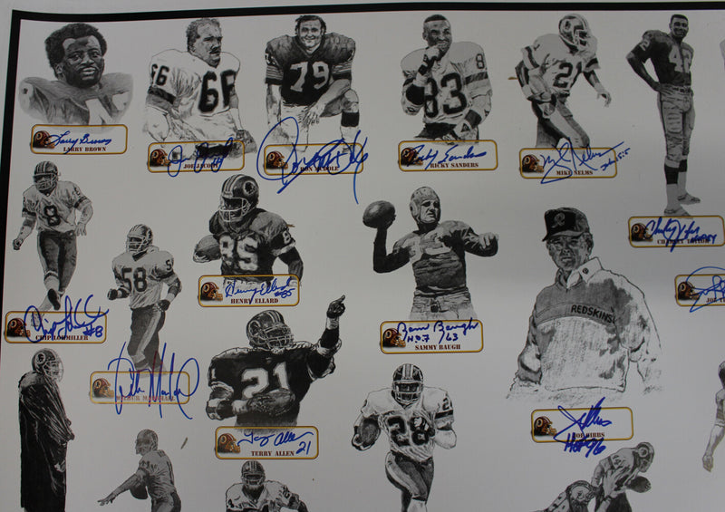 Washington Redskins All-Time Greats Autographed 40x26 Poster (42 Sigs)