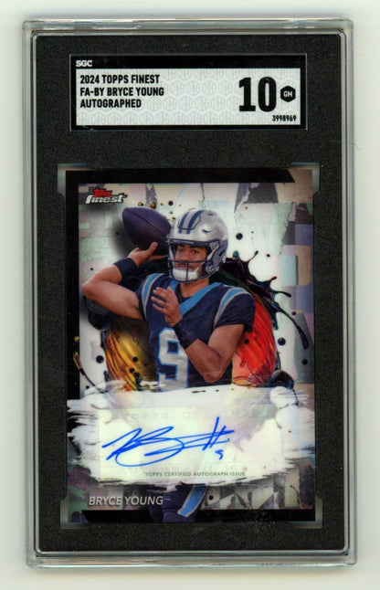 Bryce Young Signed 2024 Topps Finest Football Card SGC 10 Panthers