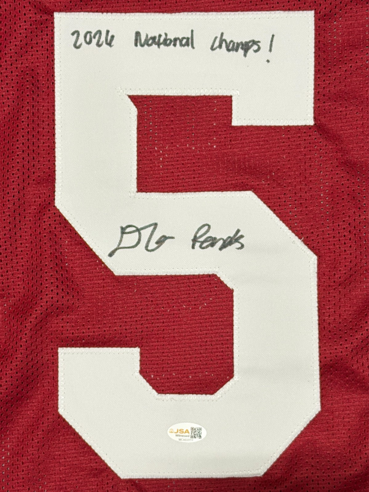 D'Angelo Ponds Signed Indiana Hoosiers Custom Jersey "2026 Nat'l Champs"