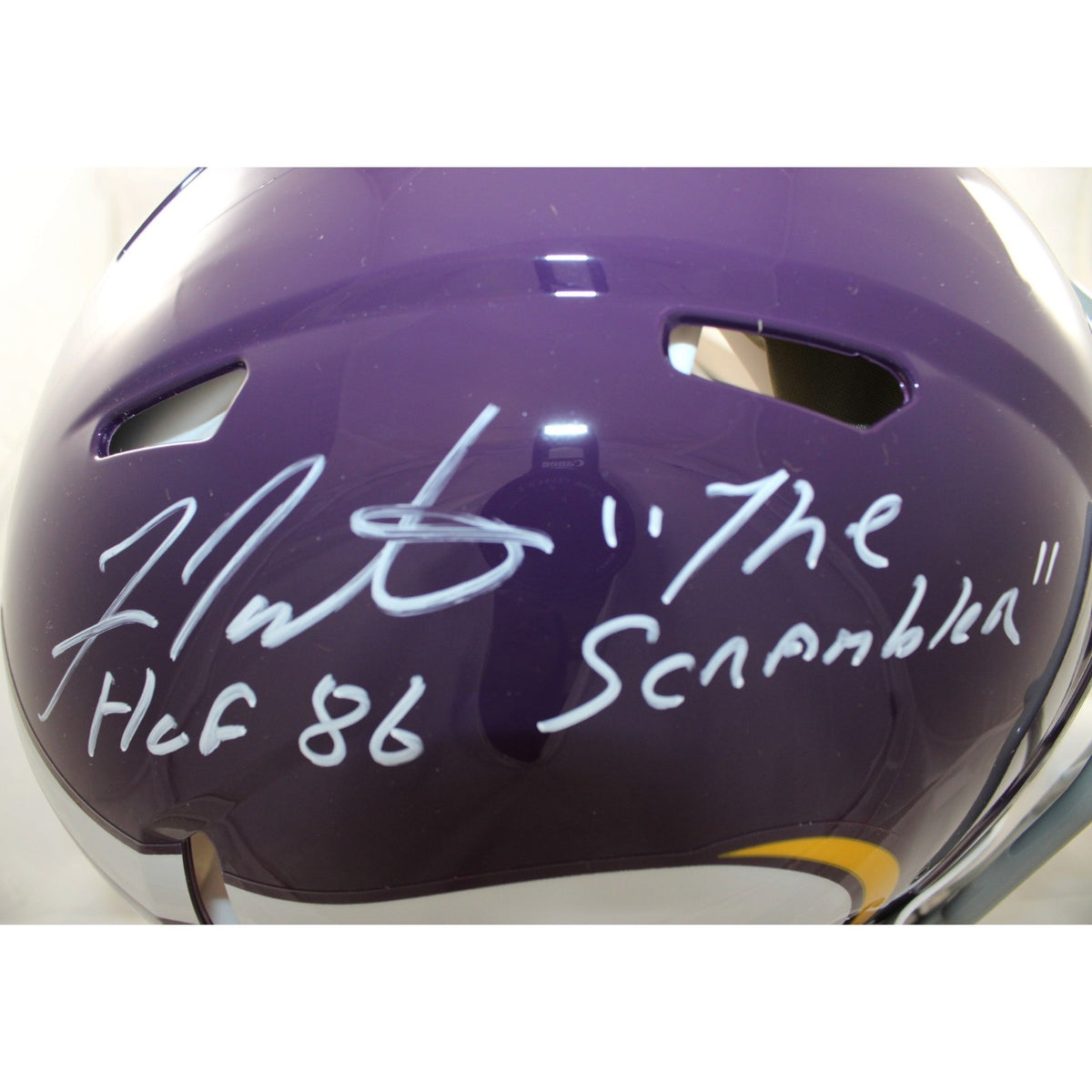 Fran Tarkenton Signed Minnesota Vikings Throwback Full Size Helmet