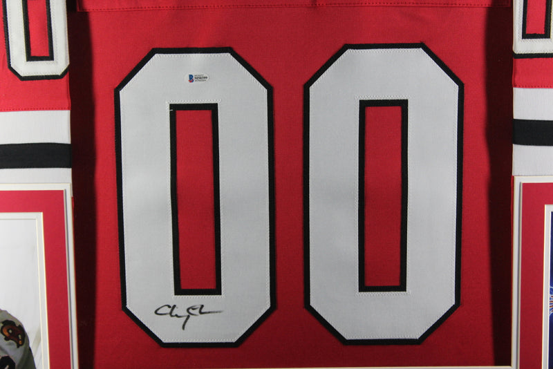 Chevy Chase Signed Chicago Blackhawks Framed Pro Style Jersey