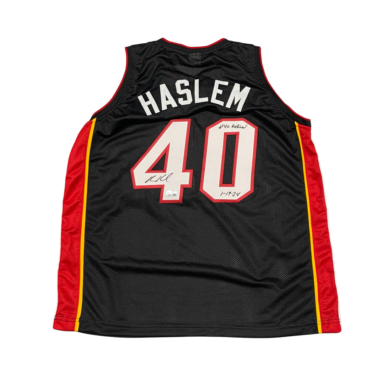 Udonis Haslem Signed Miami Heat Custom Jersey (#40 Retired Inscription)