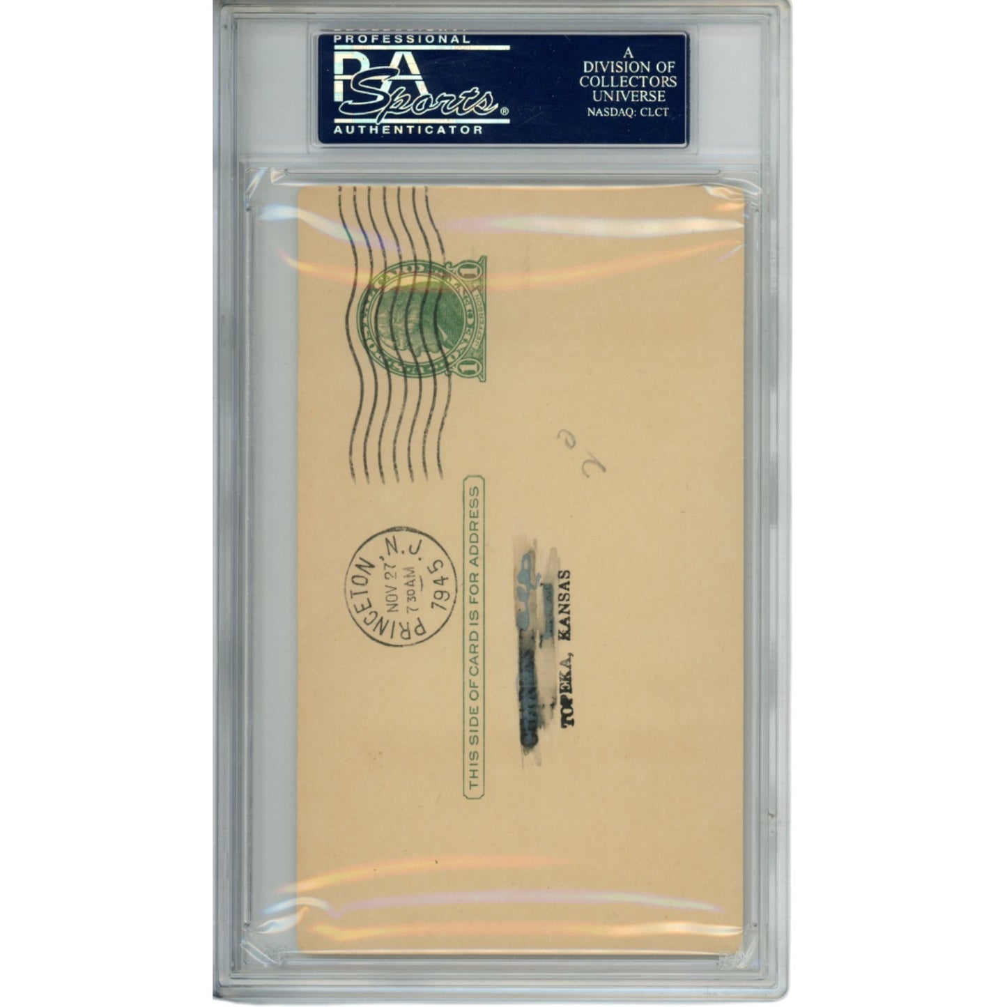 Wes Fesler Autographed Ohio State Buckeyes Postcard PSA Slabbed