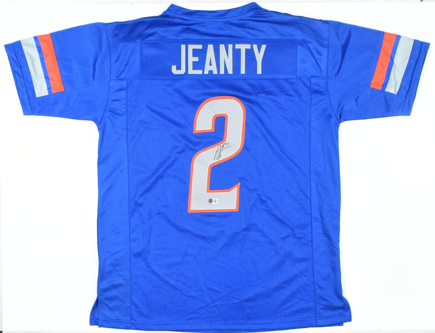 Ashton Jeanty Autographed Boise State Broncos Custom Blue Jersey